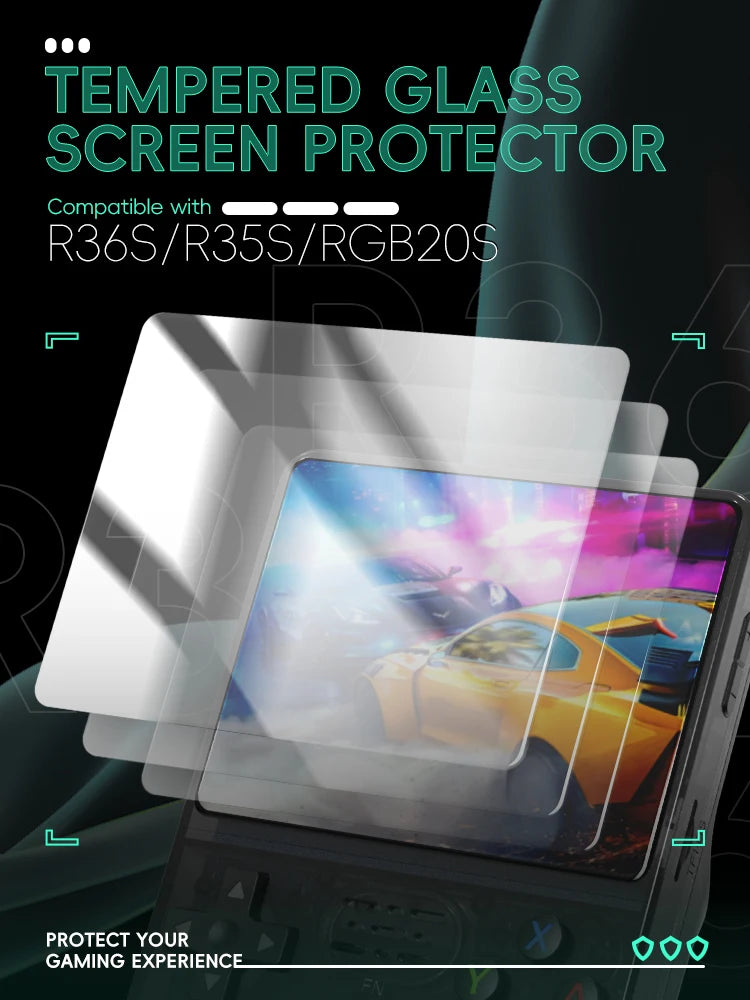 Data Frog 2/3/5/10/15pcs Tempered Glass Film For R36S 3.5 Inch Game