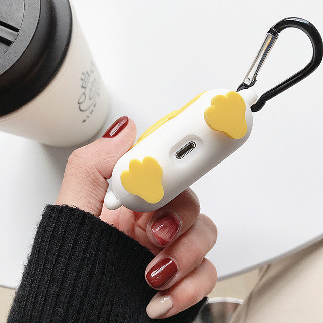 White Cute Animal AirPods Case