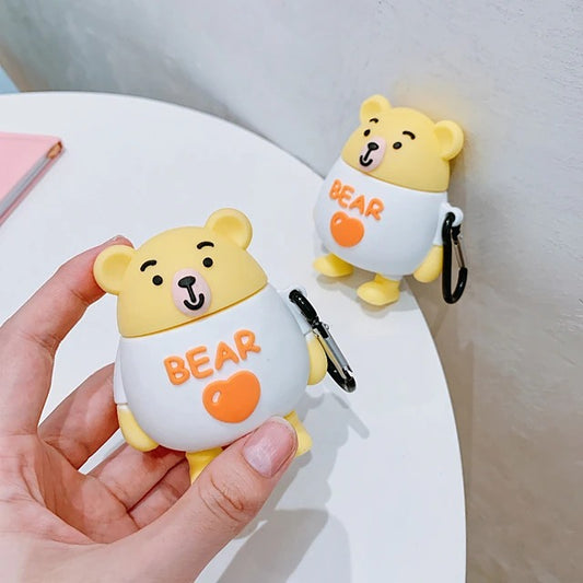 Cartoon Bear AirPods Shockproof Headphone Case