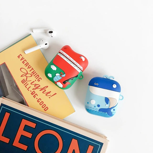 Cartoon Whale Dinosaur AirPods Headphone Case