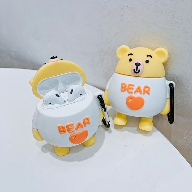 Cartoon Bear AirPods Shockproof Headphone Case