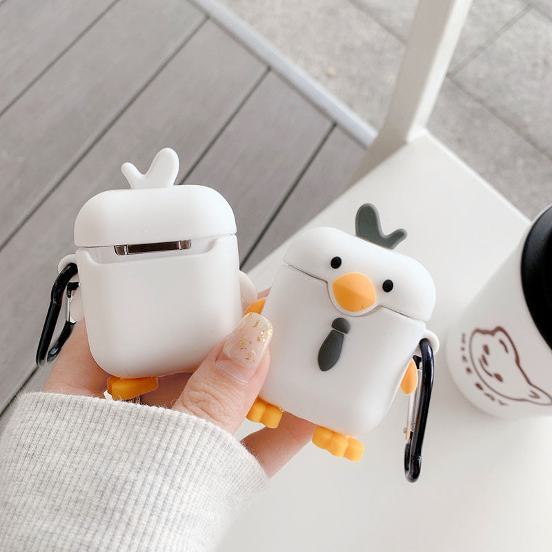 White Cute Animal AirPods Case