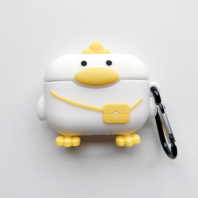 White Cute Animal AirPods Case