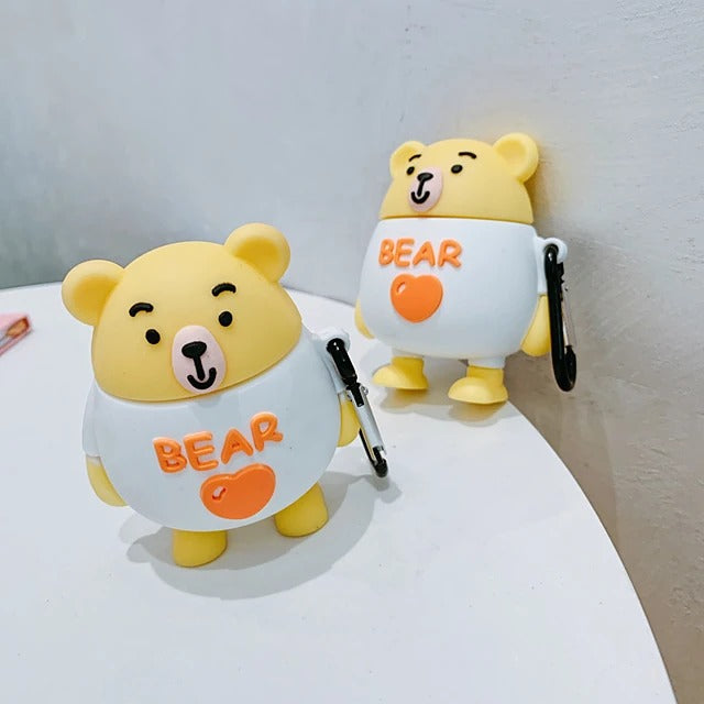 Cartoon Bear AirPods Shockproof Headphone Case