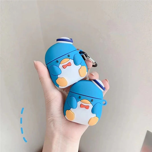 3D Penguin Cartoon Earphone Case for Airpods Case Silicone Cute Cover