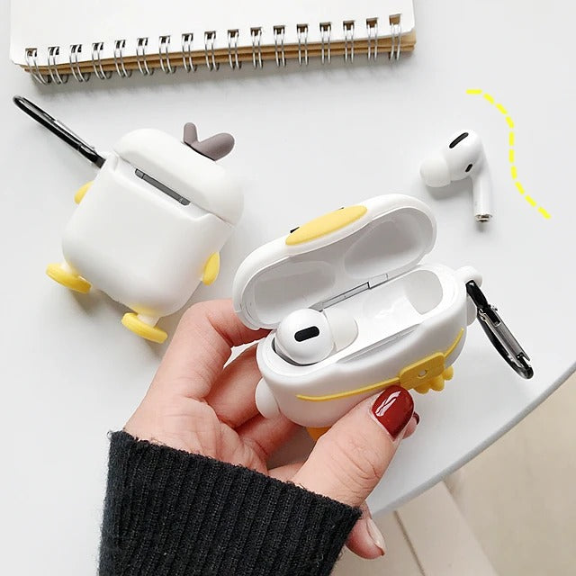 White Cute Animal AirPods Case