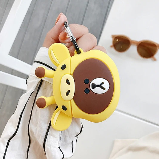 Giraffe Brown Bear AirPods Case Shockproof Dustproof