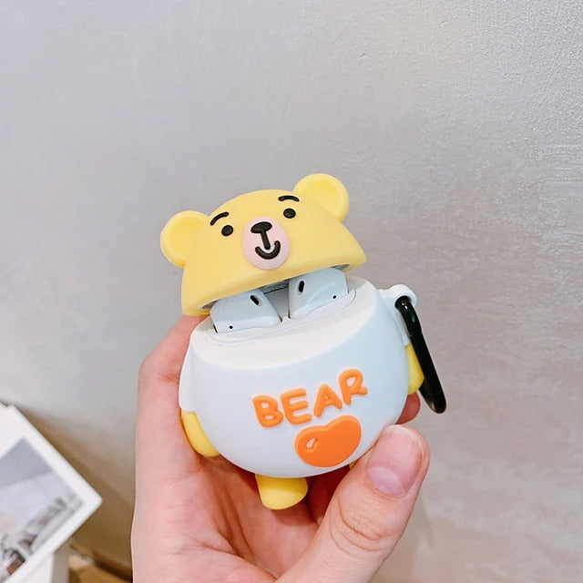 Cartoon Bear AirPods Shockproof Headphone Case