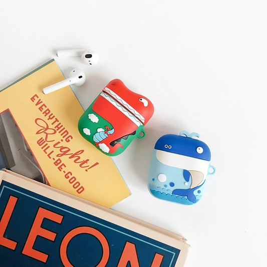 Cartoon Whale Dinosaur AirPods Headphone Case