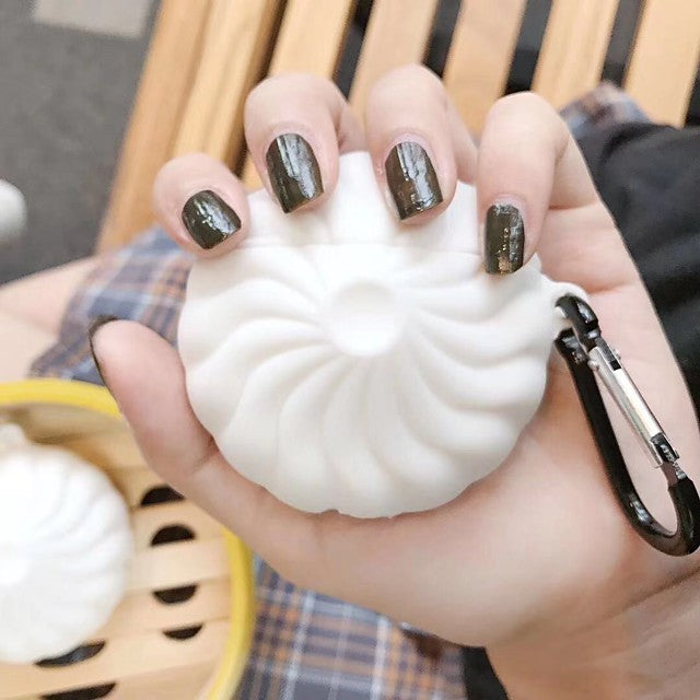 3D Cute Cartoon Steamed Stuffed Bun Case for Apple Airpods 1 2